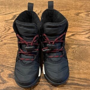 Size 10 SOREL Kids Black and Red Winter Boots
